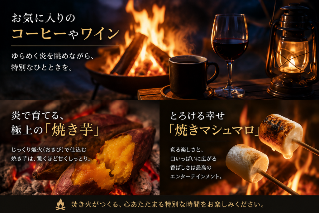 画像：白馬の涼しい夏の夜は、焚き火ができるRVパーク白馬キャンプ場で、特別な夜を過ごしませんか？