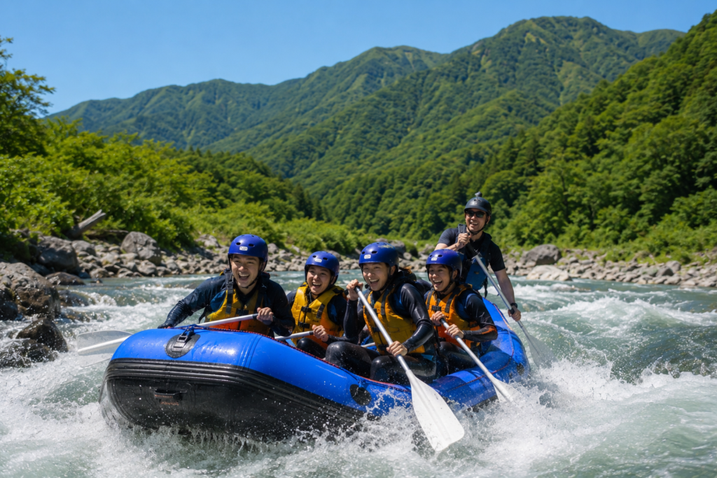 画像：夏の爽快体験！RVパーク白馬キャンプ場を拠点にラフティングを楽しもう♪